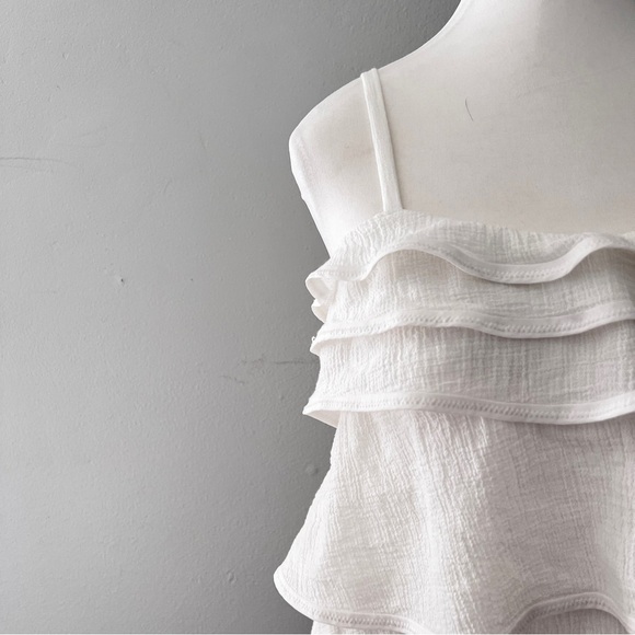 Diane von Furstenberg Avery White Tiered Dress Sz 4 - Picture 3 of 13